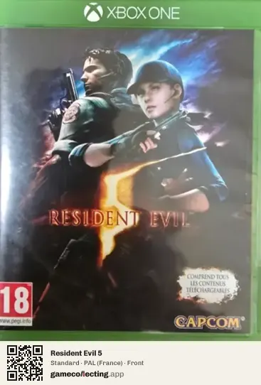 Resident Evil 5 Xbox One, France box front