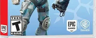 Fortnite, the ESRB box on its front