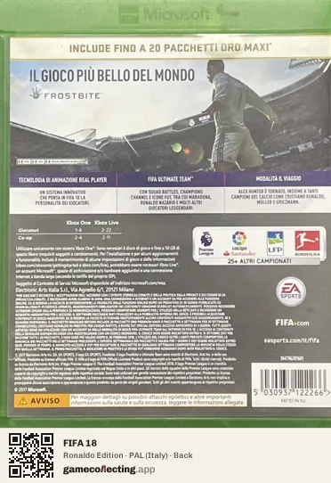 FIFA 18 Xbox One, Italy box back