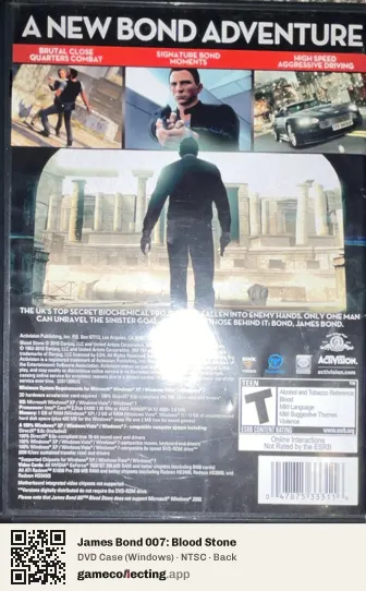 James Bond 007: Blood Stone Computer, NTSC box back