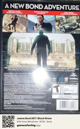 James Bond 007: Blood Stone Computer, NTSC box back