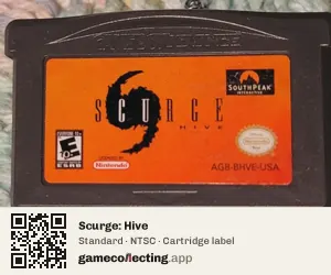 Scurge: Hive Game Boy Advance, NTSC cartridge label
