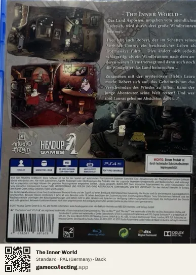 The Inner World PlayStation 4, Germany box back