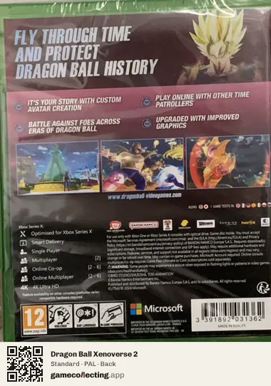 Dragon Ball Xenoverse 2 Xbox Series X, PAL box back