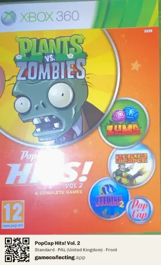 PopCap Hits! Vol. 2 Xbox 360, United Kingdom box front