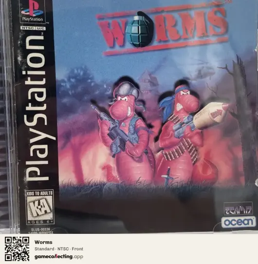 Worms PlayStation, NTSC box front