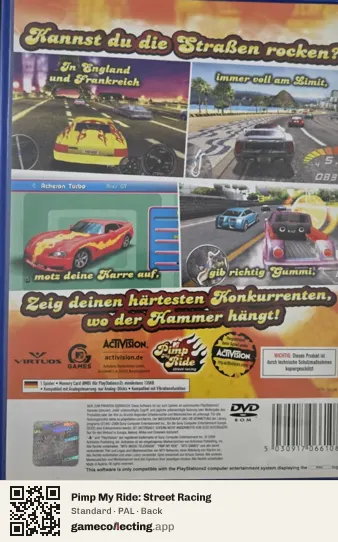 Pimp My Ride: Street Racing PlayStation 2, PAL box back