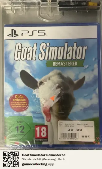 Goat Simulator Remastered PlayStation 5, Germany box back
