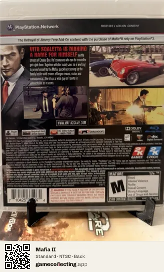 Mafia II PlayStation 3, NTSC box back