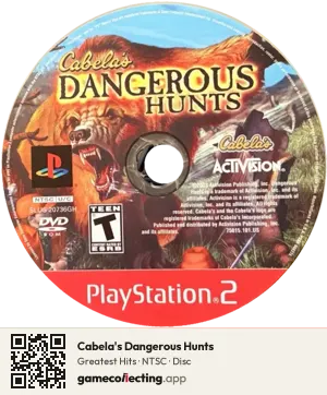 Cabela's Dangerous Hunts PlayStation 2, NTSC disc