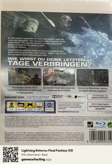 Lightning Returns: Final Fantasy XIII PlayStation 3, Germany box back