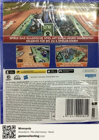 Monopoly PlayStation 5, Germany box back