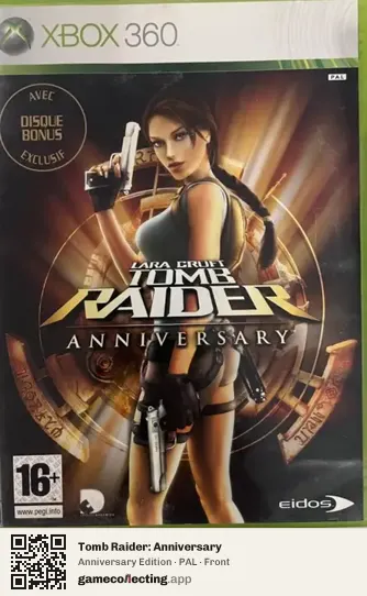 Tomb Raider: Anniversary Xbox 360, PAL box front