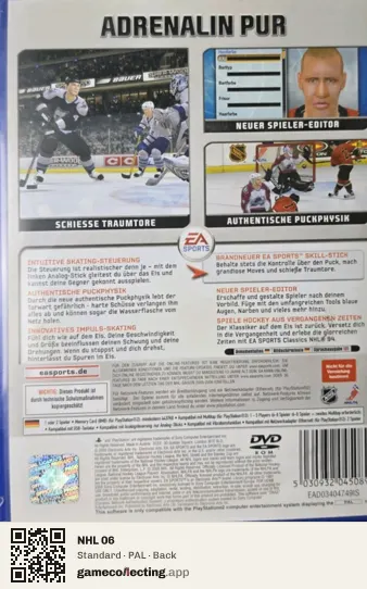 NHL 06 PlayStation 2, PAL box back