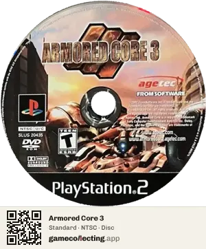 Armored Core 3 PlayStation 2, NTSC disc