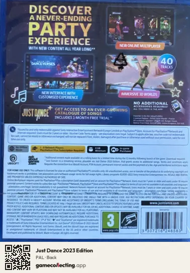Just Dance 2023 Edition PlayStation 5, PAL box back