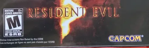 Resident Evil 5, the ESRB box on its front