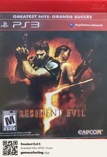 Resident Evil 5 PlayStation 3, NTSC box front