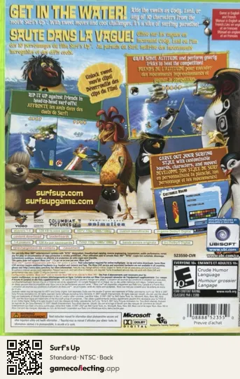 Surf's Up Xbox 360, NTSC box back