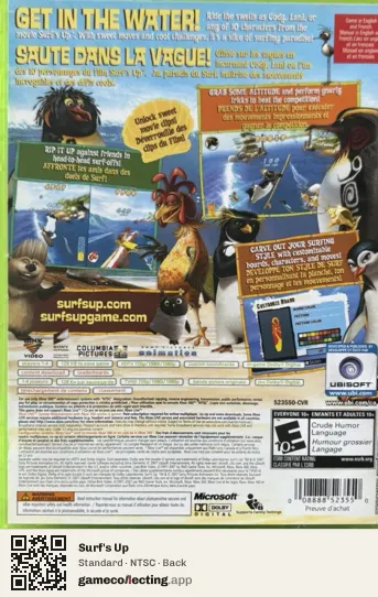 Surf's Up Xbox 360, NTSC box back