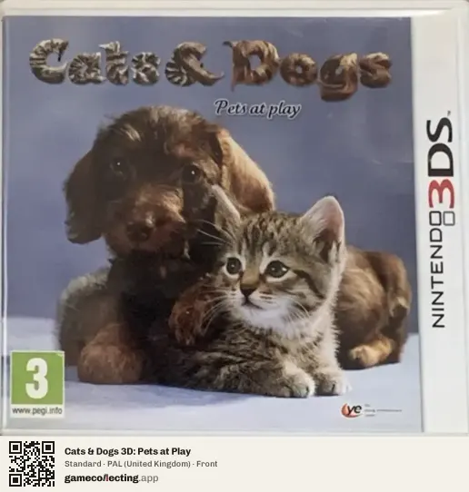 Cats & Dogs 3D: Pets at Play Nintendo 3DS, United Kingdom box front