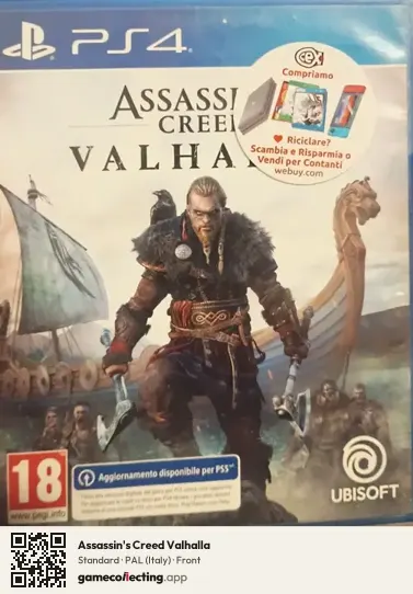 Assassin's Creed Valhalla PlayStation 4, Italy box front