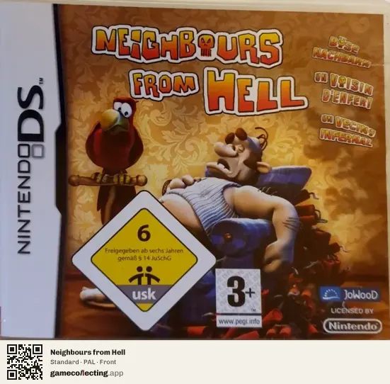 Neighbours from Hell Nintendo DS, PAL box front