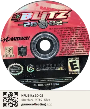 NFL Blitz 20-02 Nintendo GameCube, NTSC disc