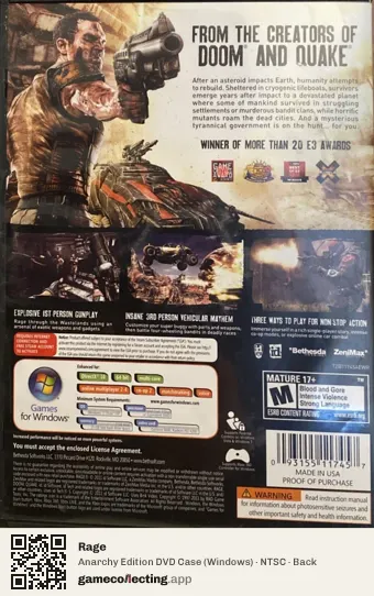 Rage Computer, NTSC box back