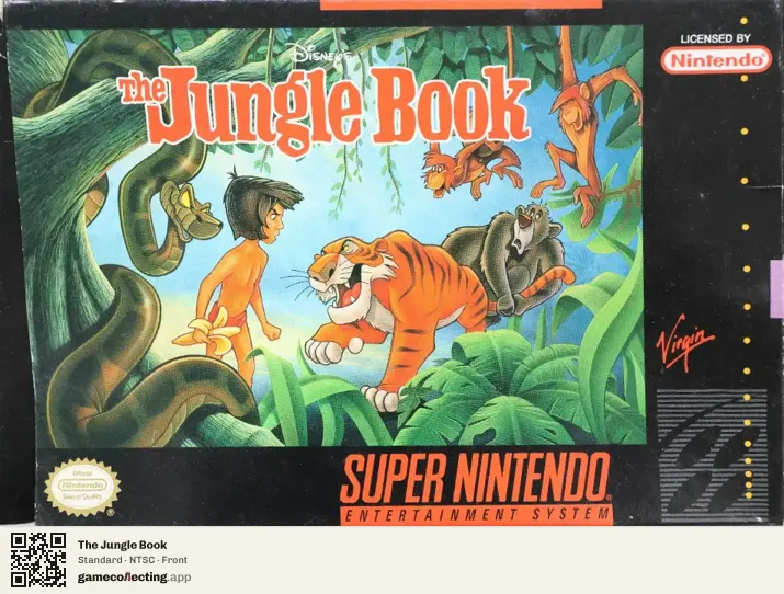 The Jungle Book Super Nintendo Entertainment System, NTSC box front