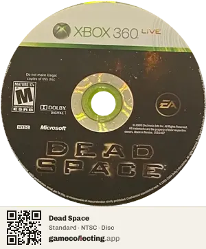 Dead Space Xbox 360, NTSC disc