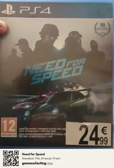 Need for Speed PlayStation 4, France box front