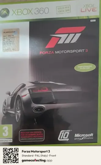 Forza Motorsport 3 Xbox 360, Italy box front