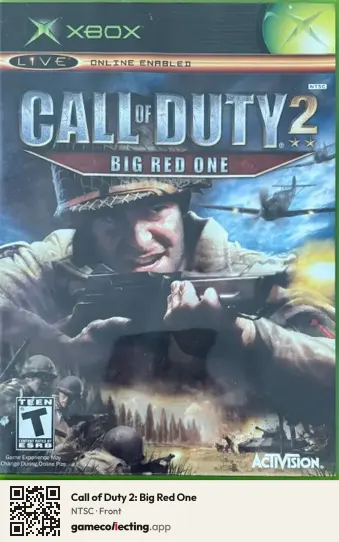 Call of Duty 2: Big Red One Xbox, NTSC box front