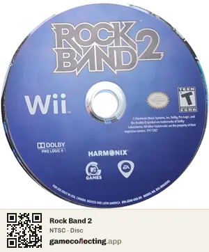 Rock Band 2 Nintendo Wii, NTSC disc