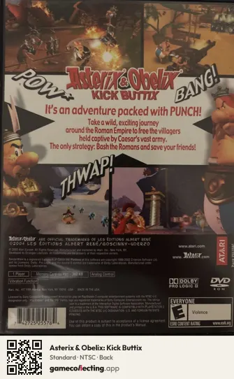 Asterix & Obelix: Kick Buttix PlayStation 2, NTSC box back