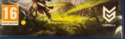 Horizon Zero Dawn, the PEGI square on its front