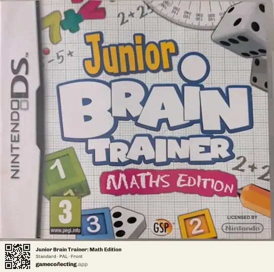 Junior Brain Trainer: Math Edition Nintendo DS, PAL box front