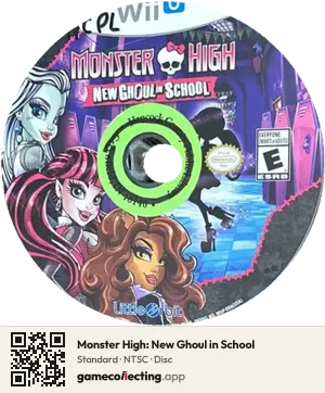 Monster High: New Ghoul in School Nintendo Wii U, NTSC disc