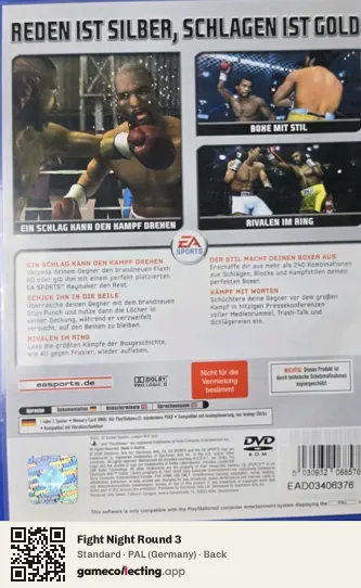 Fight Night Round 3 PlayStation 2, Germany box back