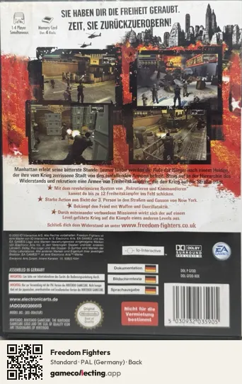 Freedom Fighters Nintendo GameCube, Germany box back