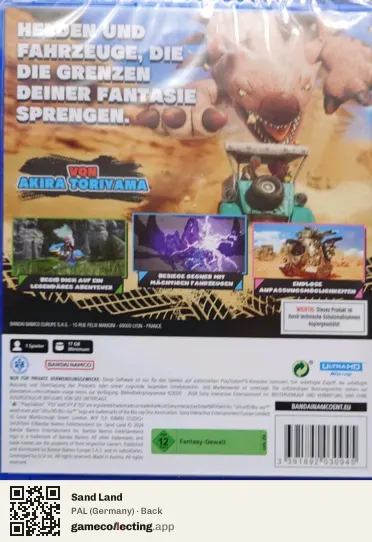 Sand Land PlayStation 5, Germany box back