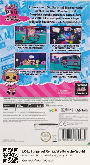 L.O.L. Surprise! Remix: We Rule the World Nintendo Switch, United Kingdom box back
