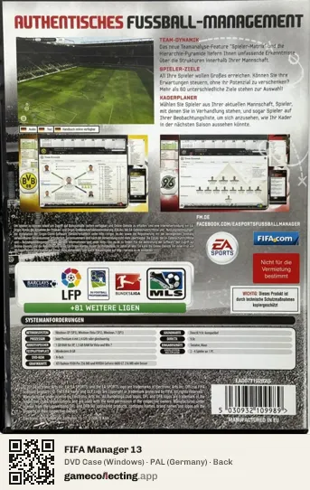 FIFA Manager 13 Computer, Germany box back