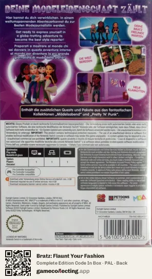 Bratz: Flaunt Your Fashion Nintendo Switch, PAL box back