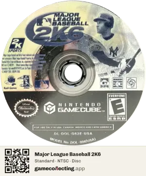 Major League Baseball 2K6 Nintendo GameCube, NTSC disc