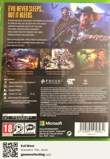 Evil West Xbox Series X, PAL box back