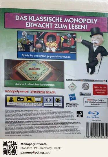 Monopoly Streets PlayStation 3, Germany box back