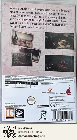 Hard West Nintendo Switch, PAL box back