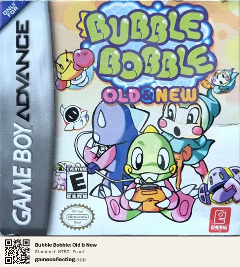 Bubble Bobble: Old & New Game Boy Advance, NTSC box front